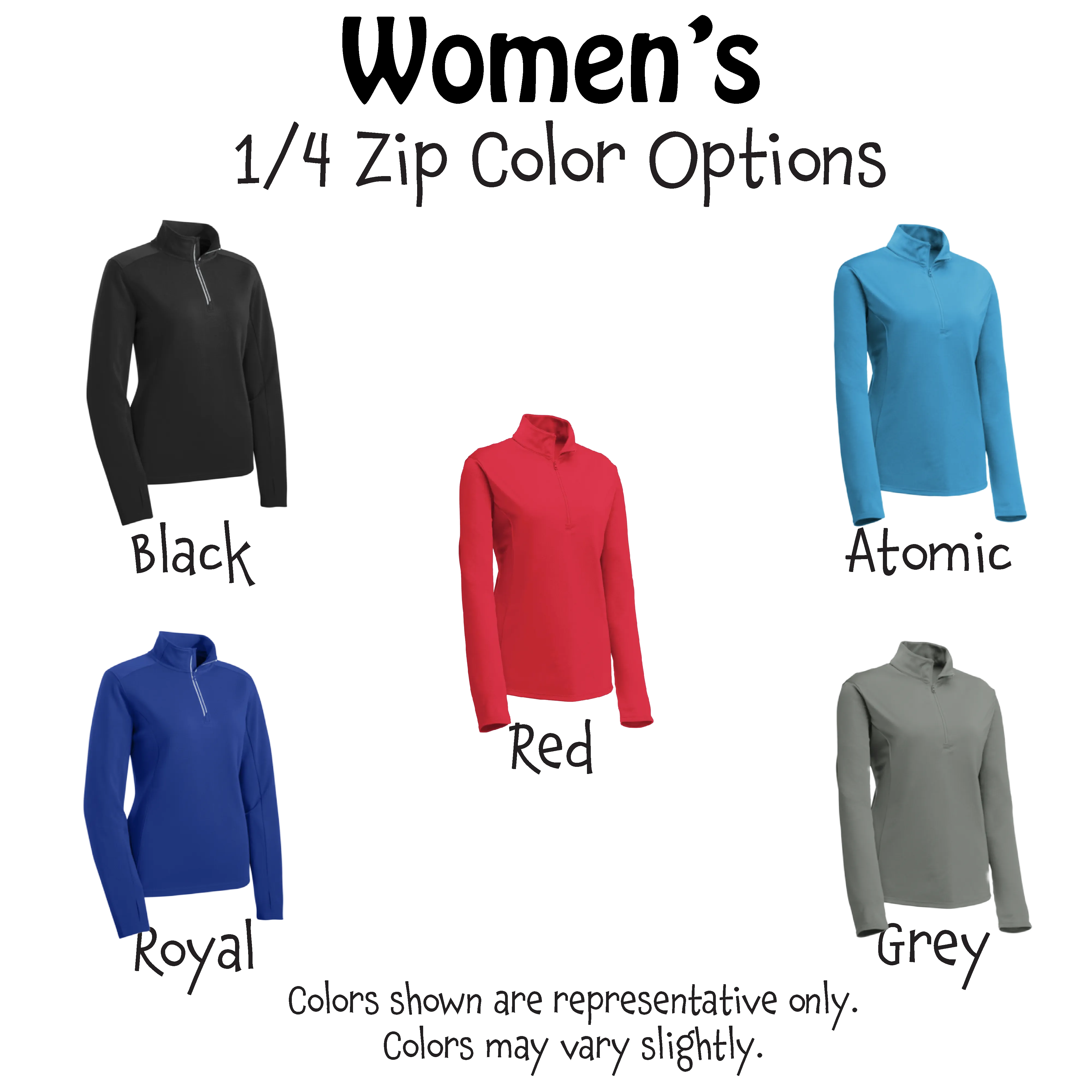 002 With Pickleballs (Colors Purple Rainbow Green) | Women's 1/4 Zip Pullover Athletic Shirt | 100% Polyester