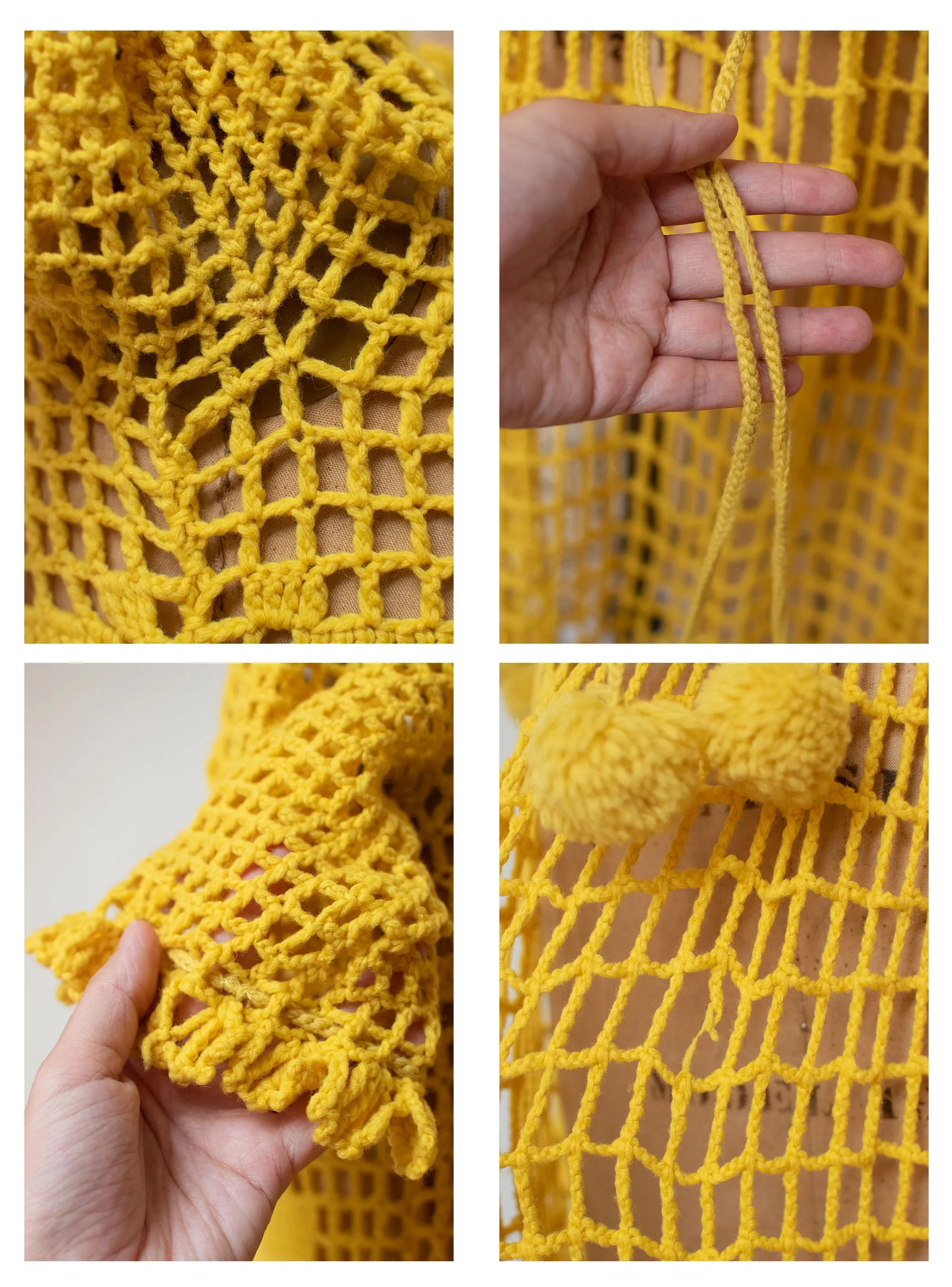 1920s Saffron Crochet Dress