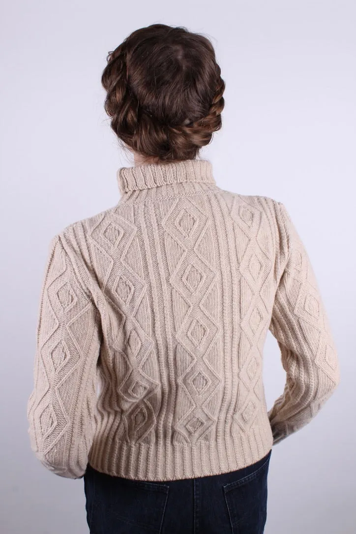 1940s / 1950s vintage style turtleneck pullover  - Cream - Inger