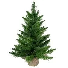 24" Mini Pine Tree in Burlap Base