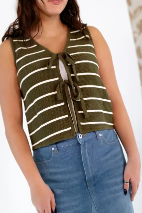 Aester Striped Bow Tied Vest ✧ Restocked