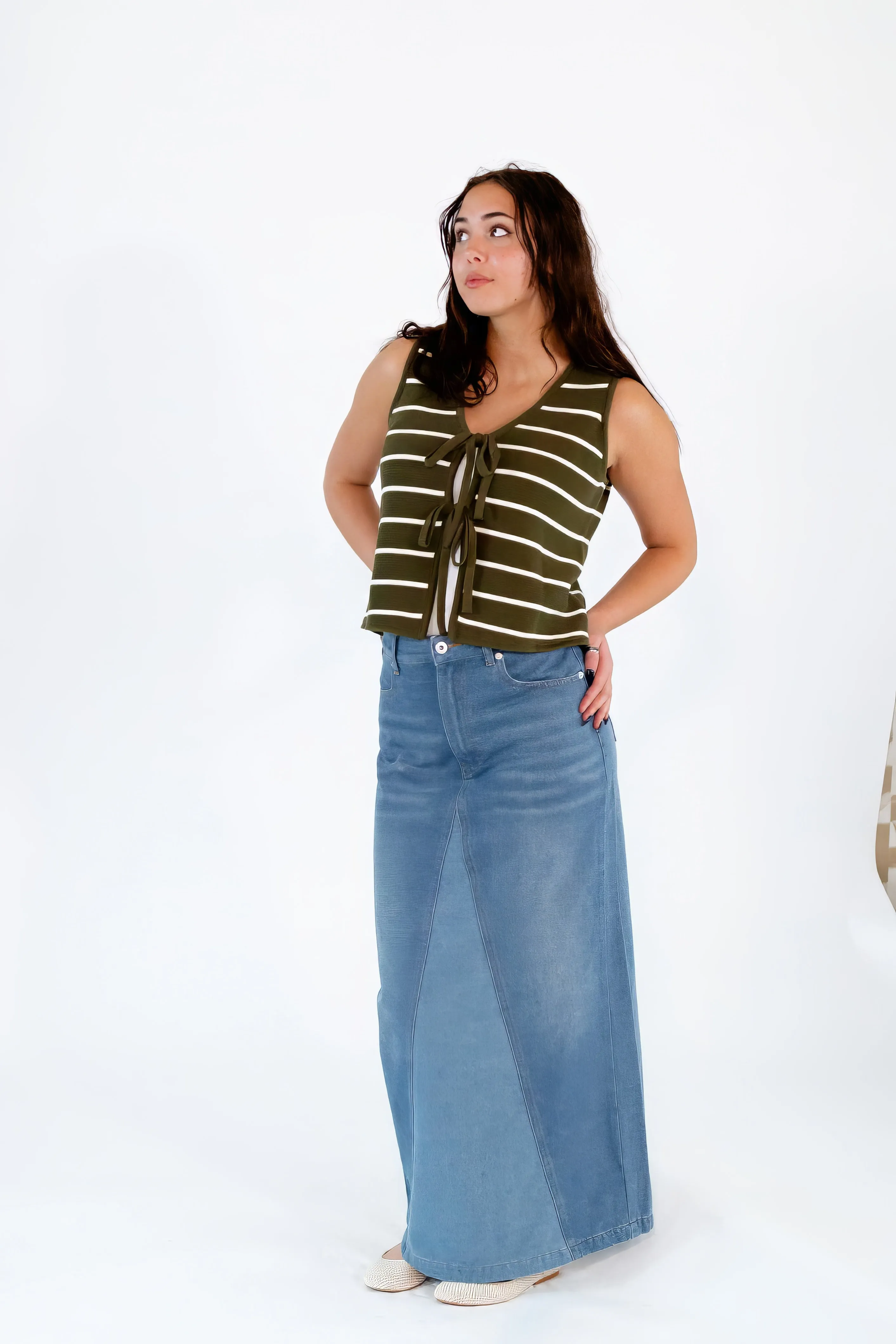 Aester Striped Bow Tied Vest ✧ Restocked