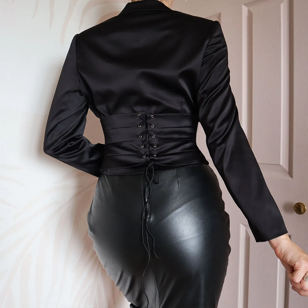 After Six black corset style jacket UK 10/12
