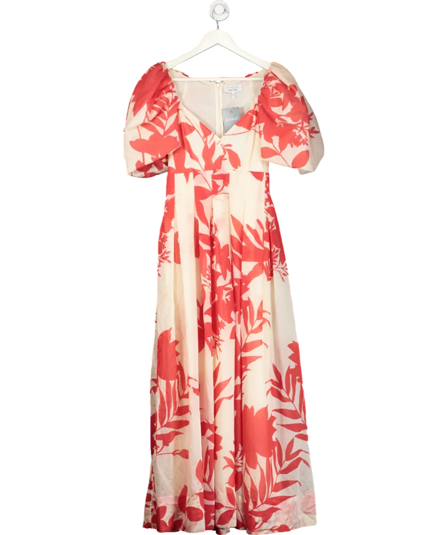 & Other Stories Red Voluminous Pleated Detail Maxi Dress UK 8