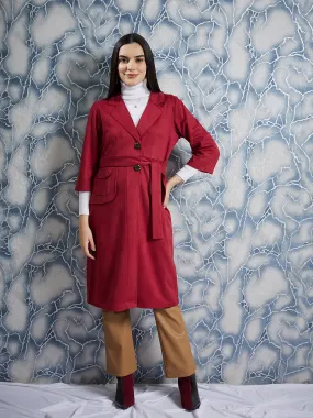 Athena Notched Lapel Suede Coats