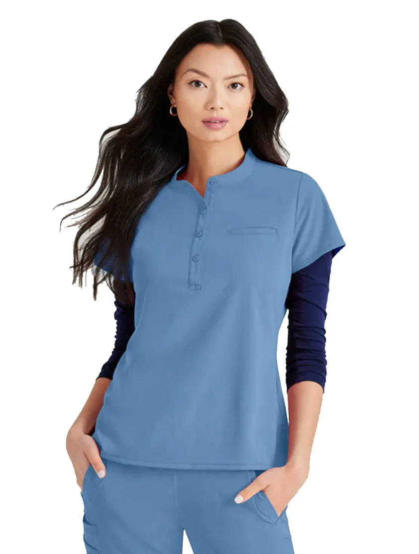 Barco Unify™ by Barco Mission 1-Pocket Henley Neck Scrub Top