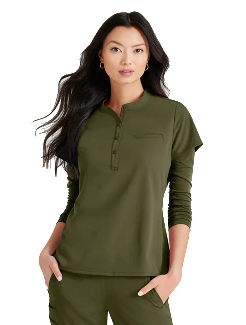 Barco Unify™ by Barco Mission 1-Pocket Henley Neck Scrub Top