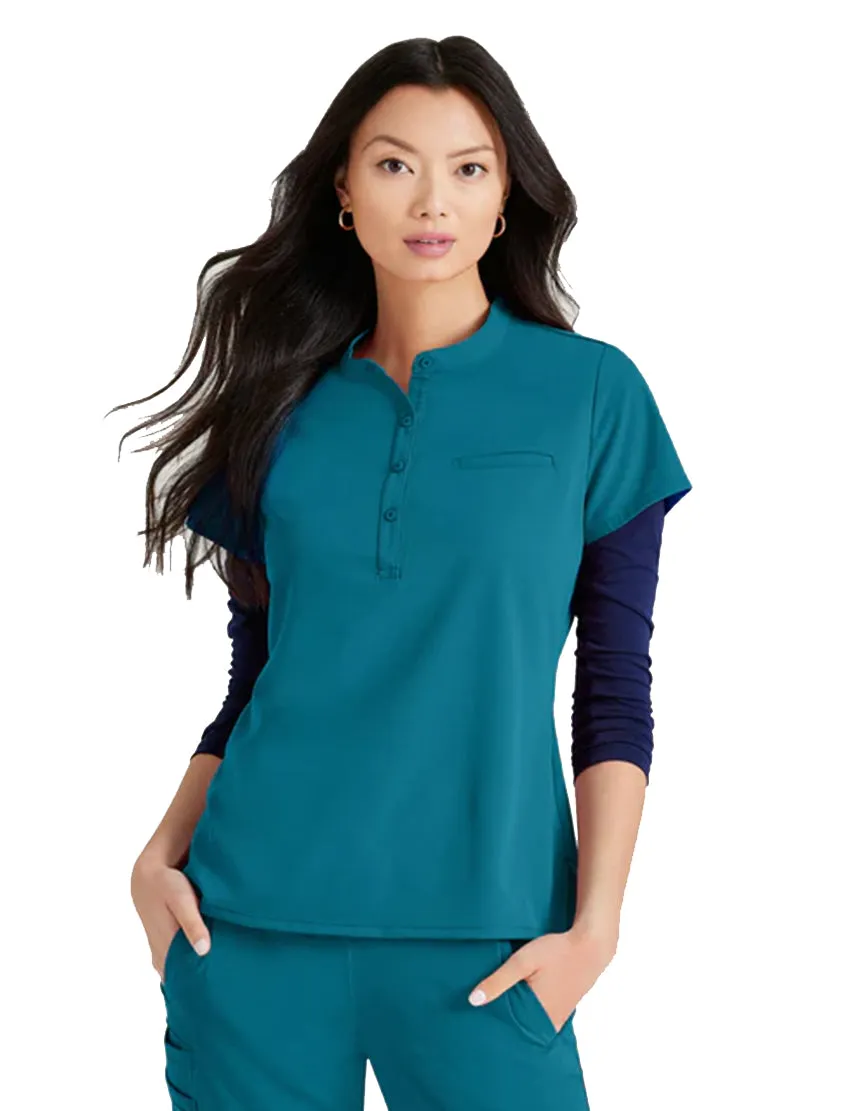 Barco Unify™ by Barco Mission 1-Pocket Henley Neck Scrub Top