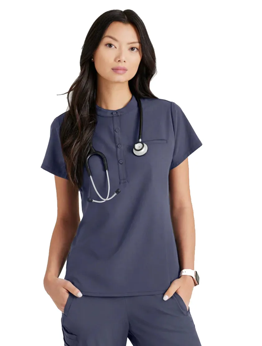 Barco Unify™ by Barco Mission 1-Pocket Henley Neck Scrub Top