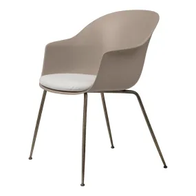 Bat Dining Armchair - Antique Brass Conic Base - w/ Cushion