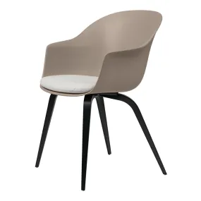 Bat Dining Armchair - Black Stained Beech Semi Matt Lacquered Wood Base - w/ Cushion