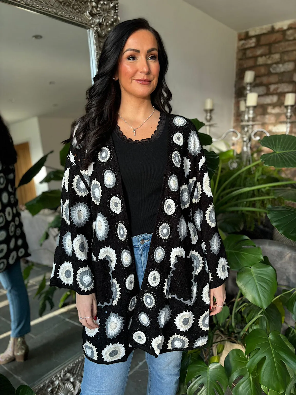 Black Double Pocket Patchwork Jacket Holly