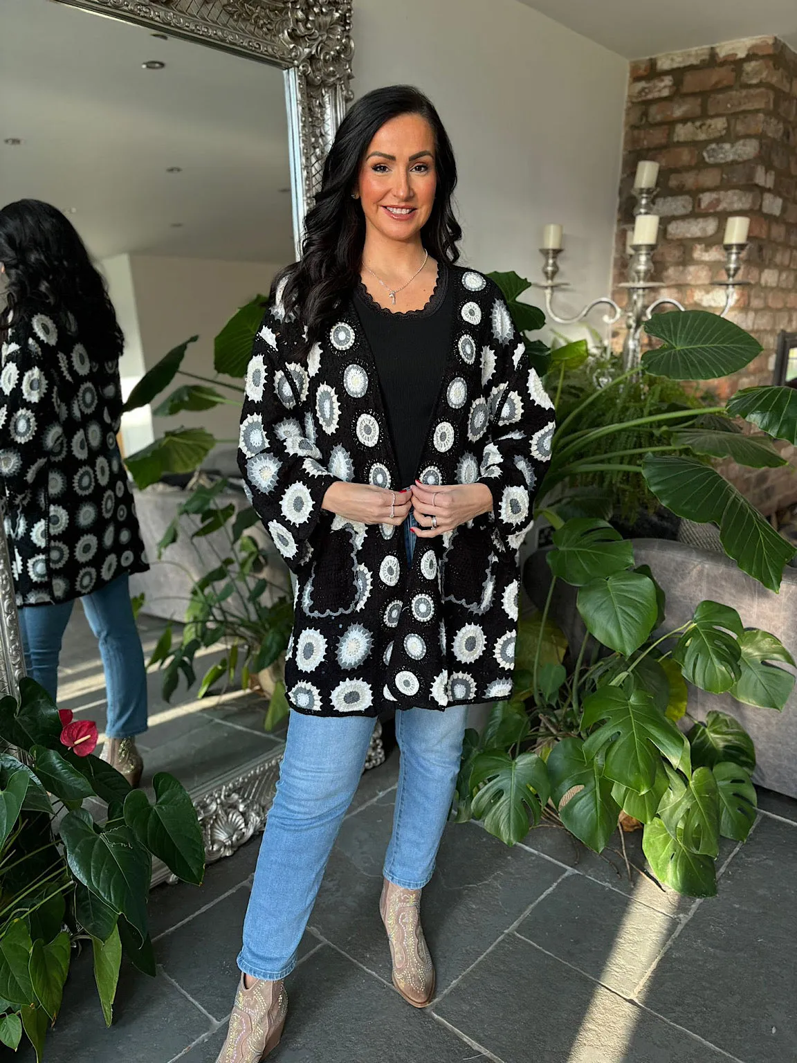 Black Double Pocket Patchwork Jacket Holly