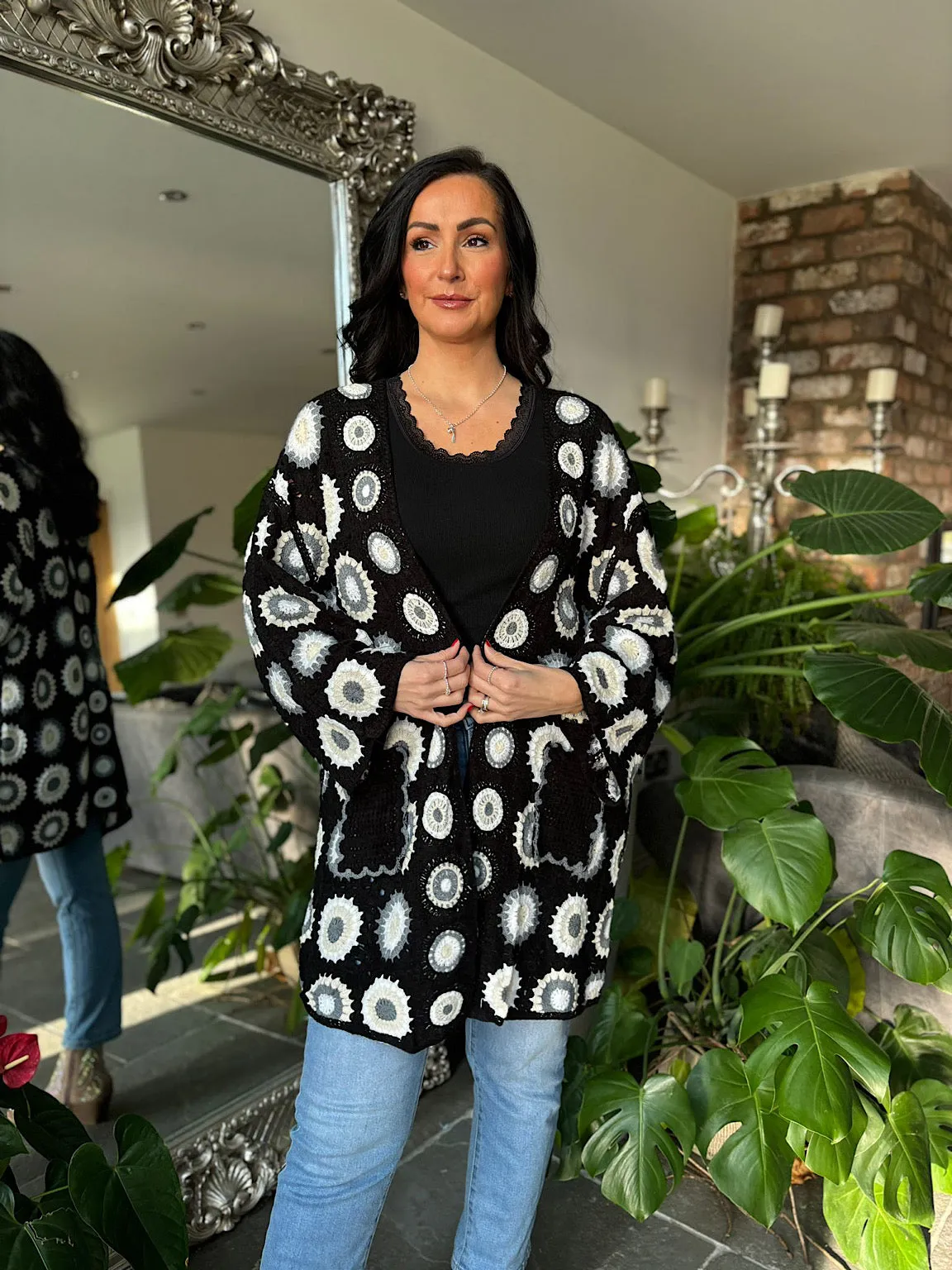 Black Double Pocket Patchwork Jacket Holly