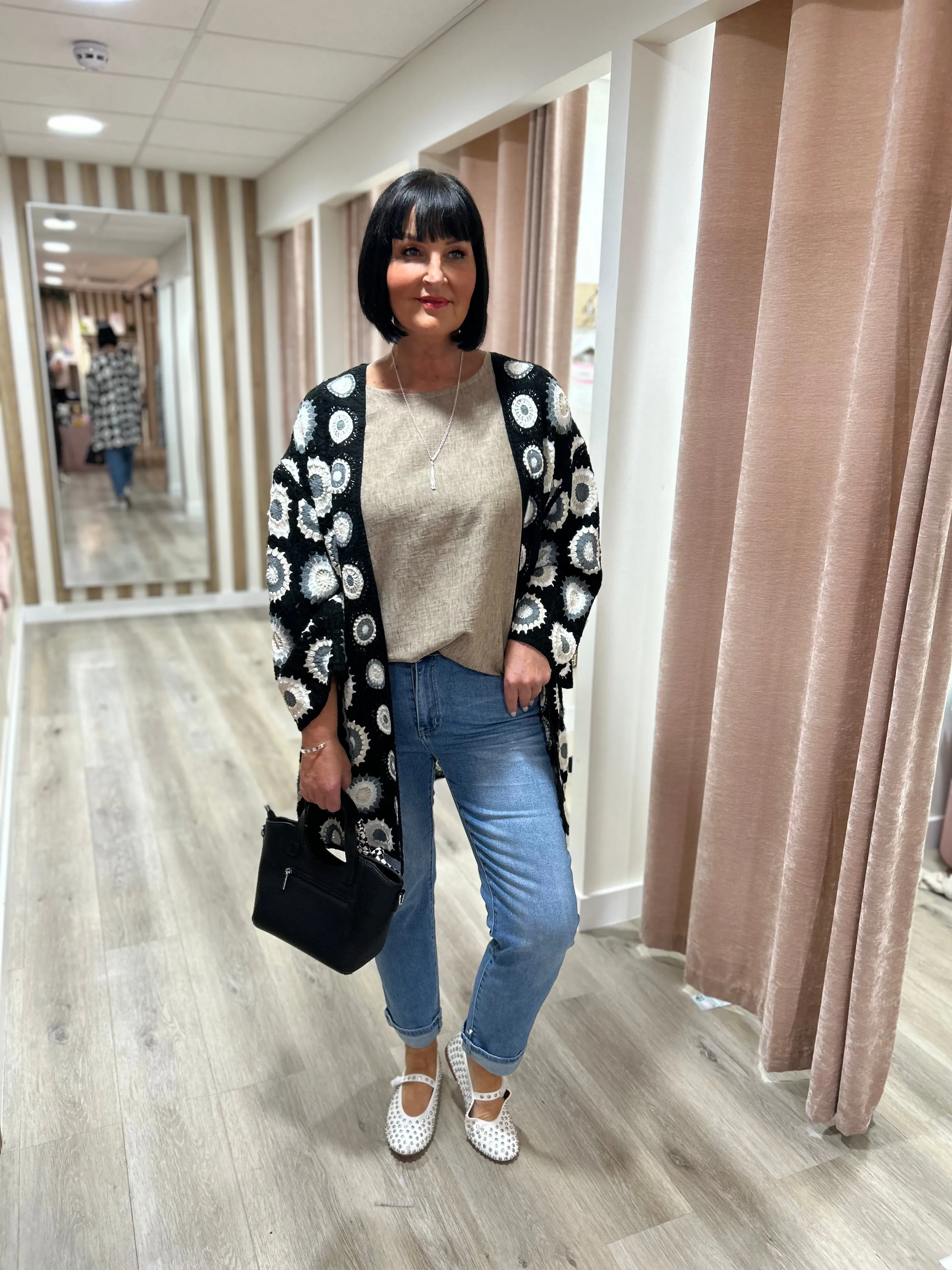 Black Double Pocket Patchwork Jacket Holly