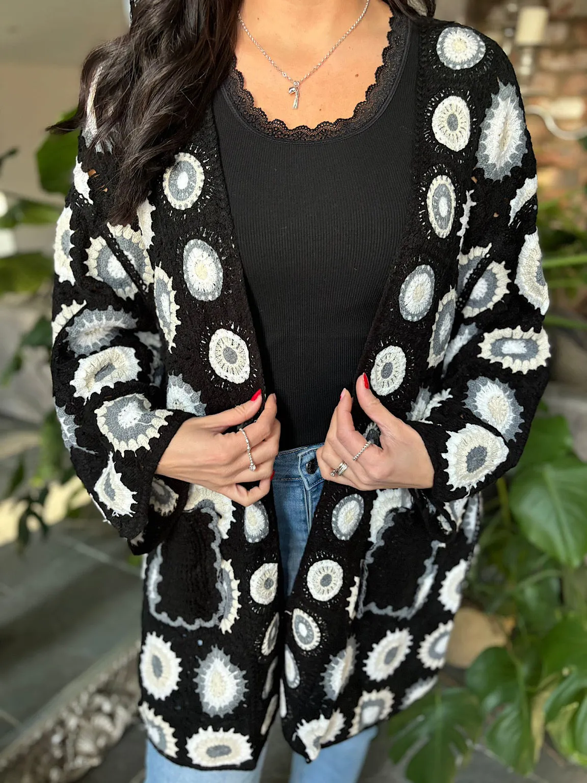 Black Double Pocket Patchwork Jacket Holly
