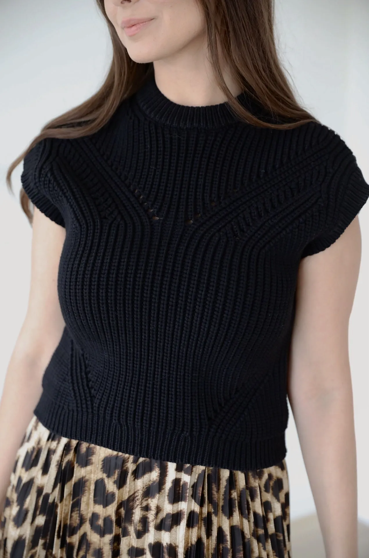 Black Knit Sweater Vest