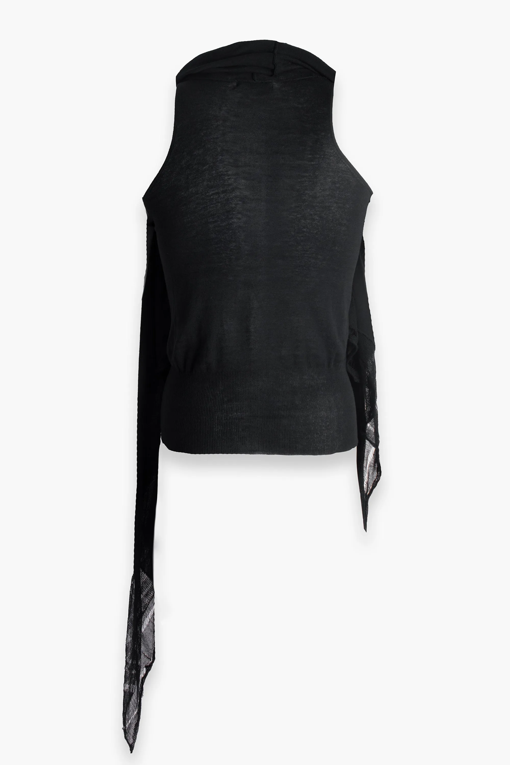 Black Vest With Draping Material