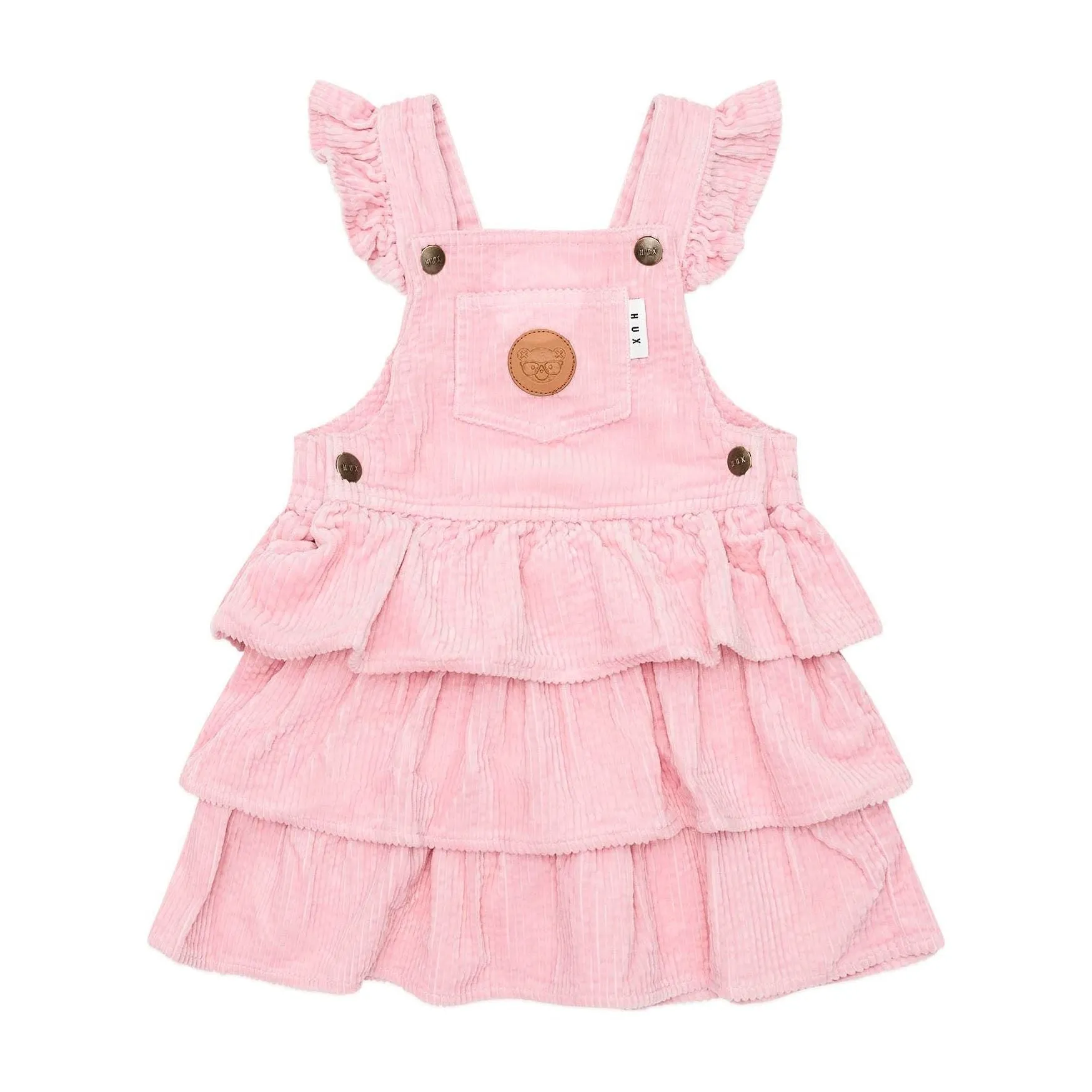 Blush Cord Tiered Overall Dress