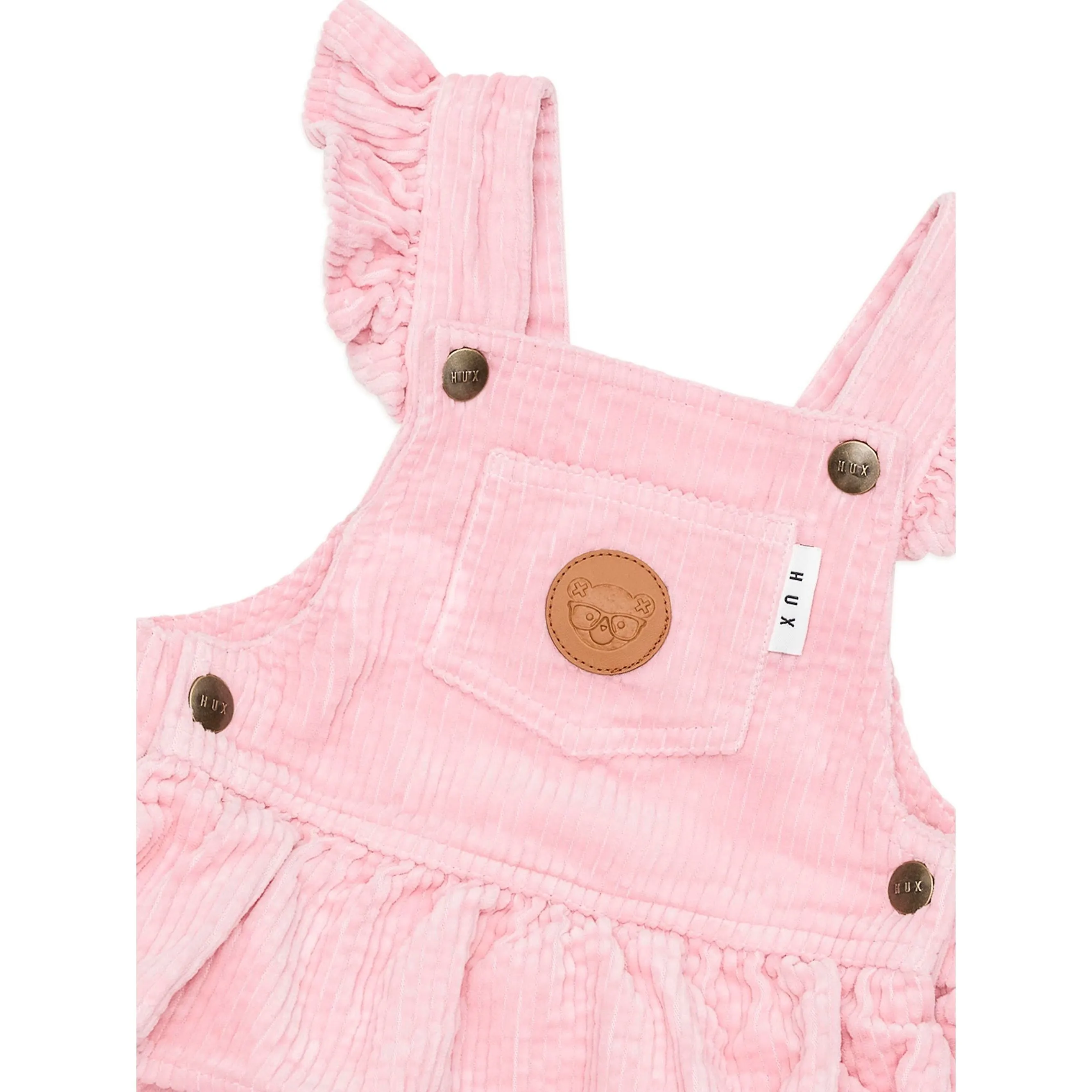 Blush Cord Tiered Overall Dress
