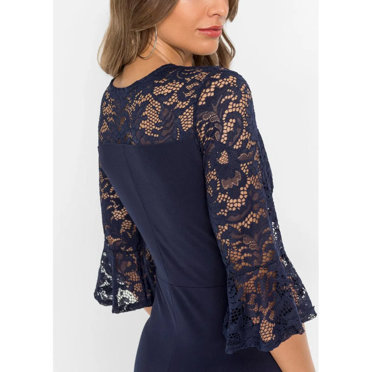 Bodyflirt Navy Asymmetric Lace Dress