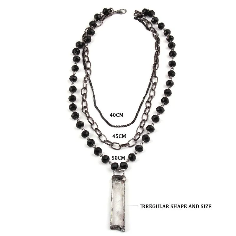 Bohemian 3 Layer Multiple Crystal Necklace