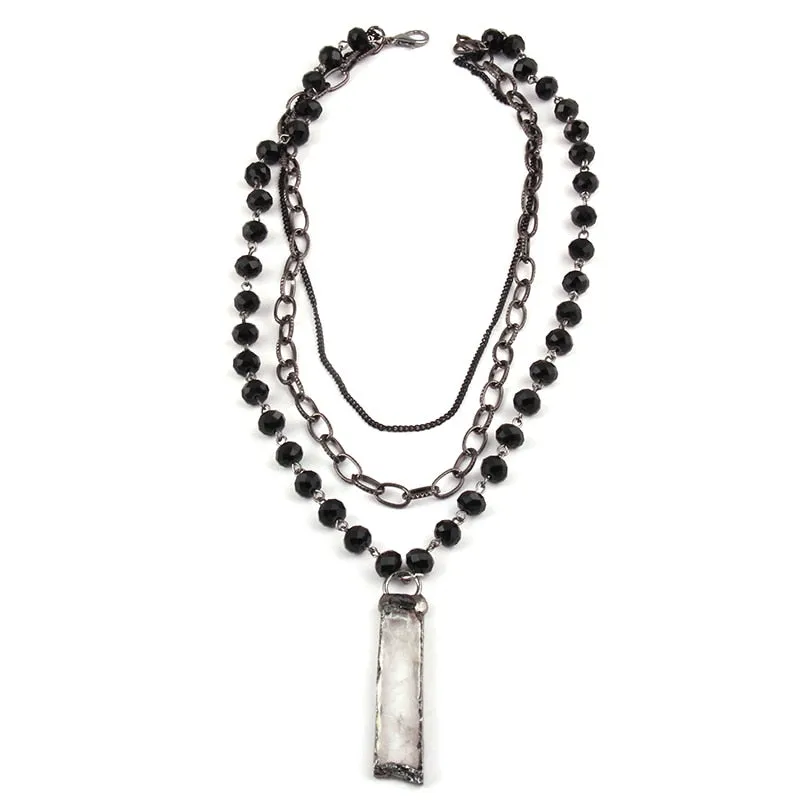 Bohemian 3 Layer Multiple Crystal Necklace