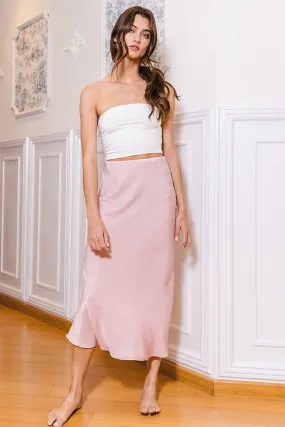 Bucketlist Satin Midi Skirt