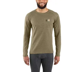 CARHARTT BASE FORCE HEAVYWEIGHT POLY-WOOL CREW BURNT OLIVE HEATHER MBL119