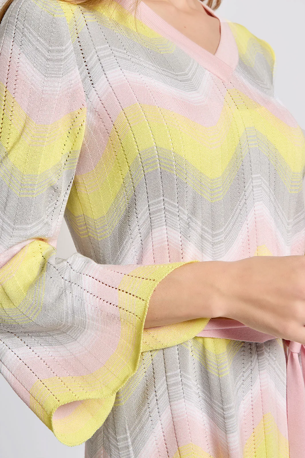 Chevron Pointelle Soft Knit Dress
