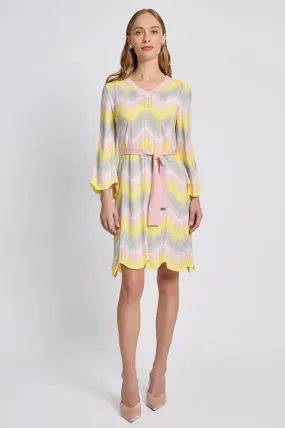 Chevron Pointelle Soft Knit Dress