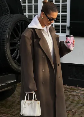 Classic Double-Breasted Long Coat