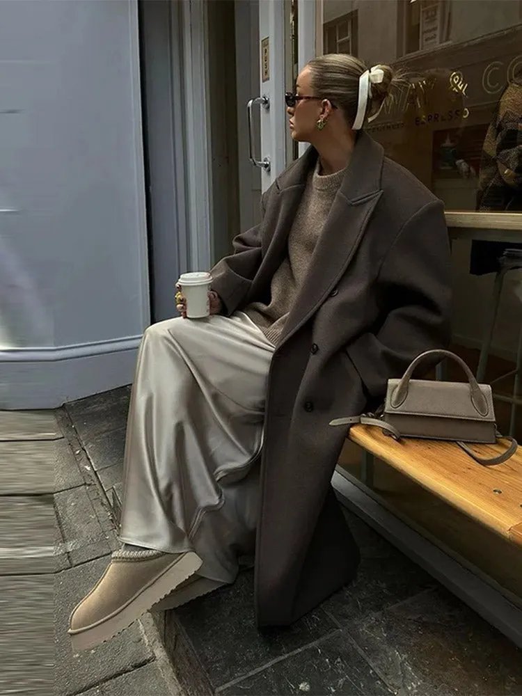 Classic Double-Breasted Long Coat