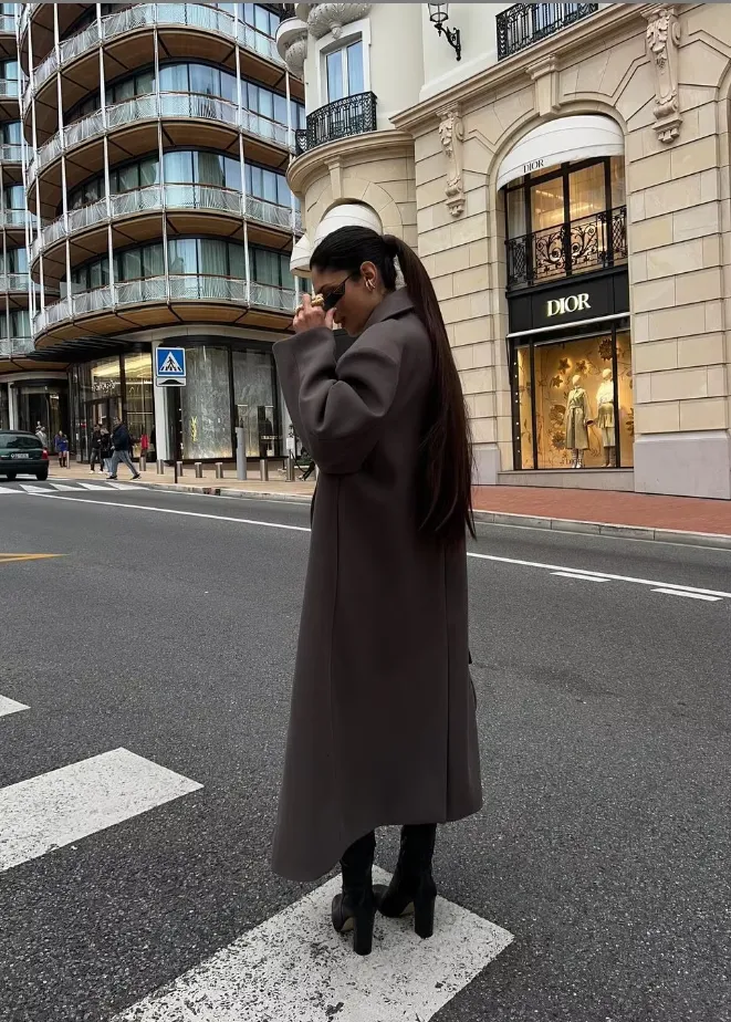 Classic Double-Breasted Long Coat