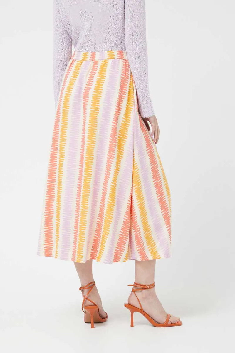 Compania Fantastica Pastel Line striped print midi skirt