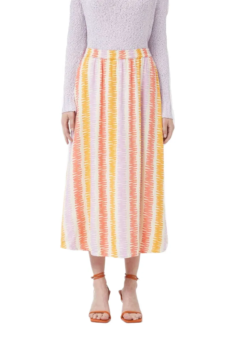 Compania Fantastica Pastel Line striped print midi skirt