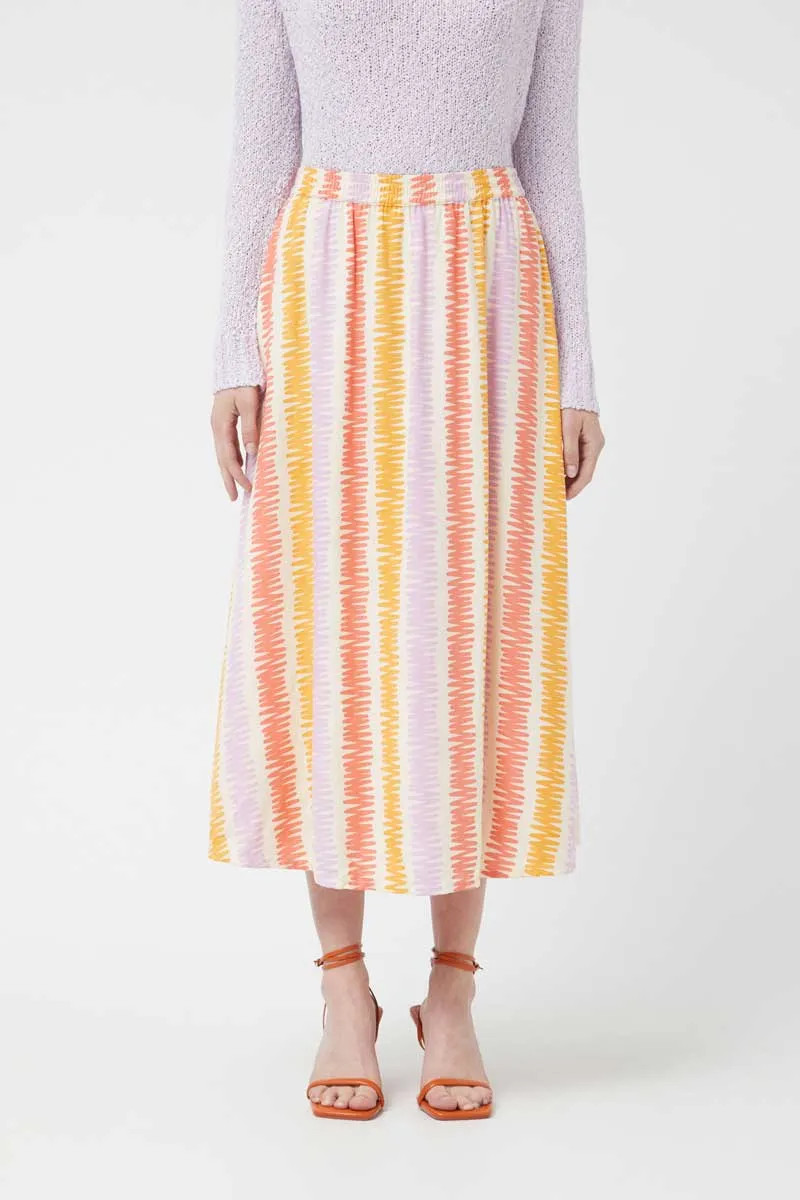 Compania Fantastica Pastel Line striped print midi skirt