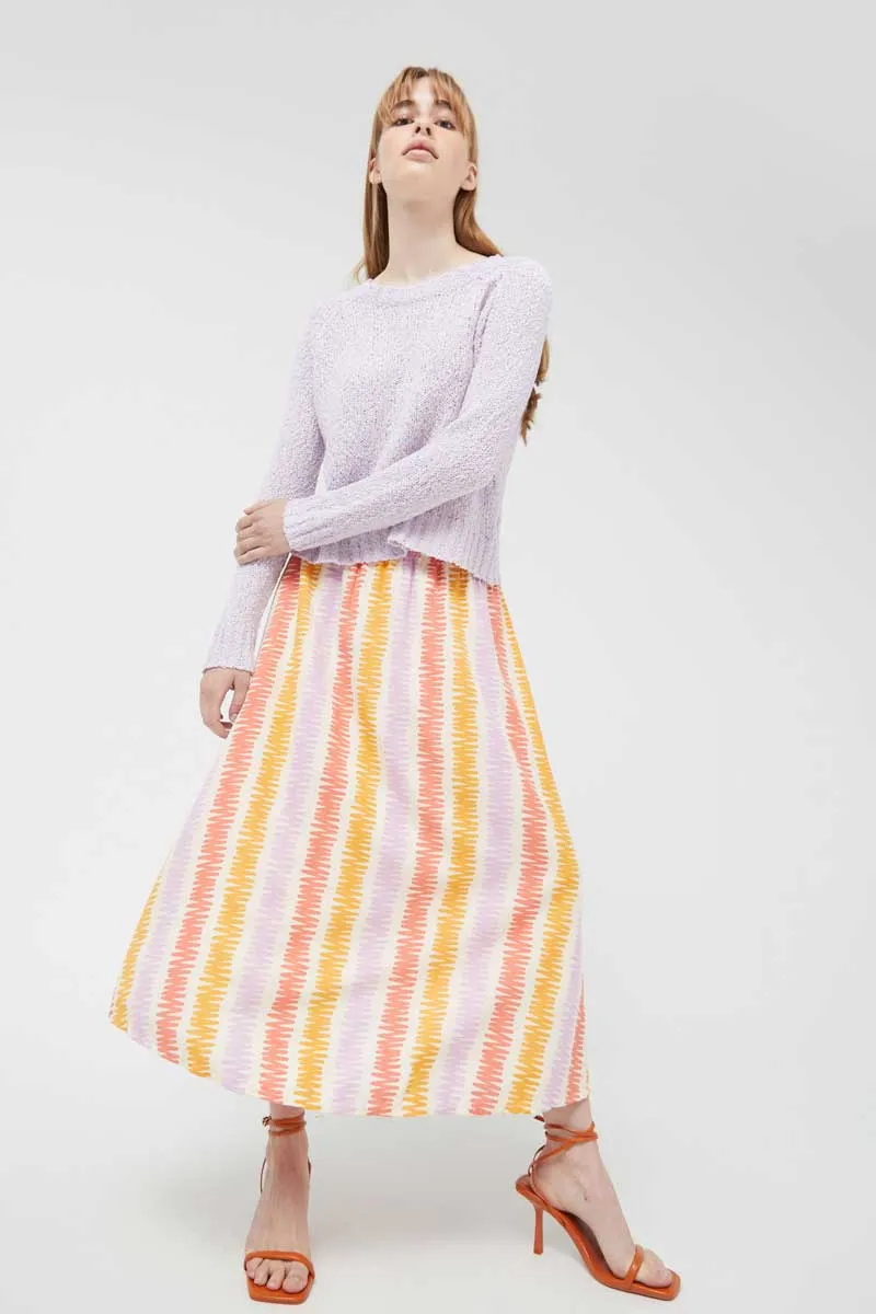 Compania Fantastica Pastel Line striped print midi skirt