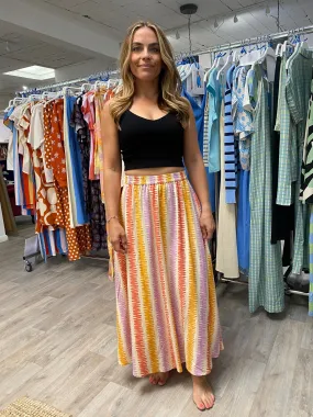 Compania Fantastica Pastel Line striped print midi skirt