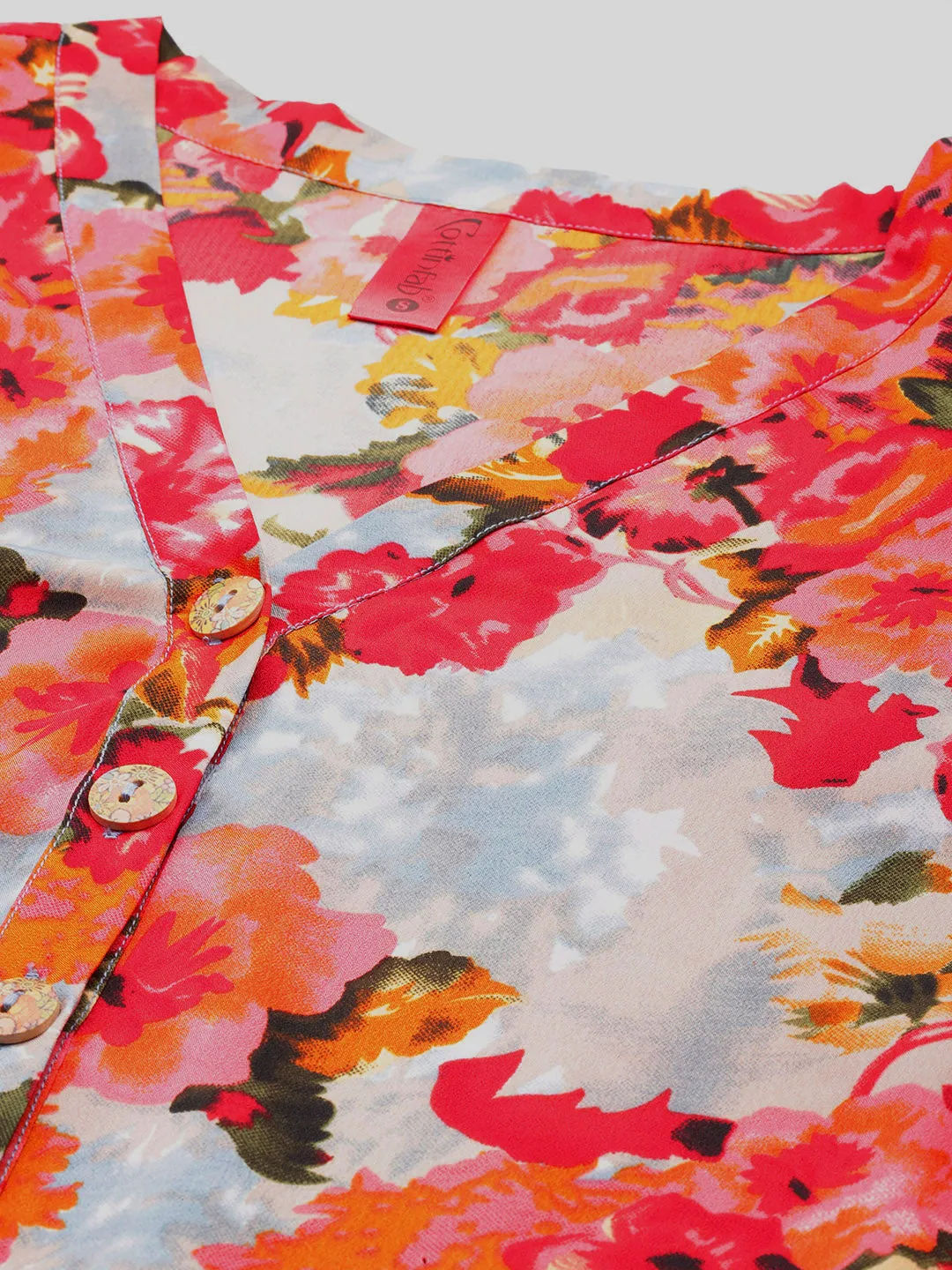 Cottinfab Women Floral Printed Top and Trousers Co-Ord