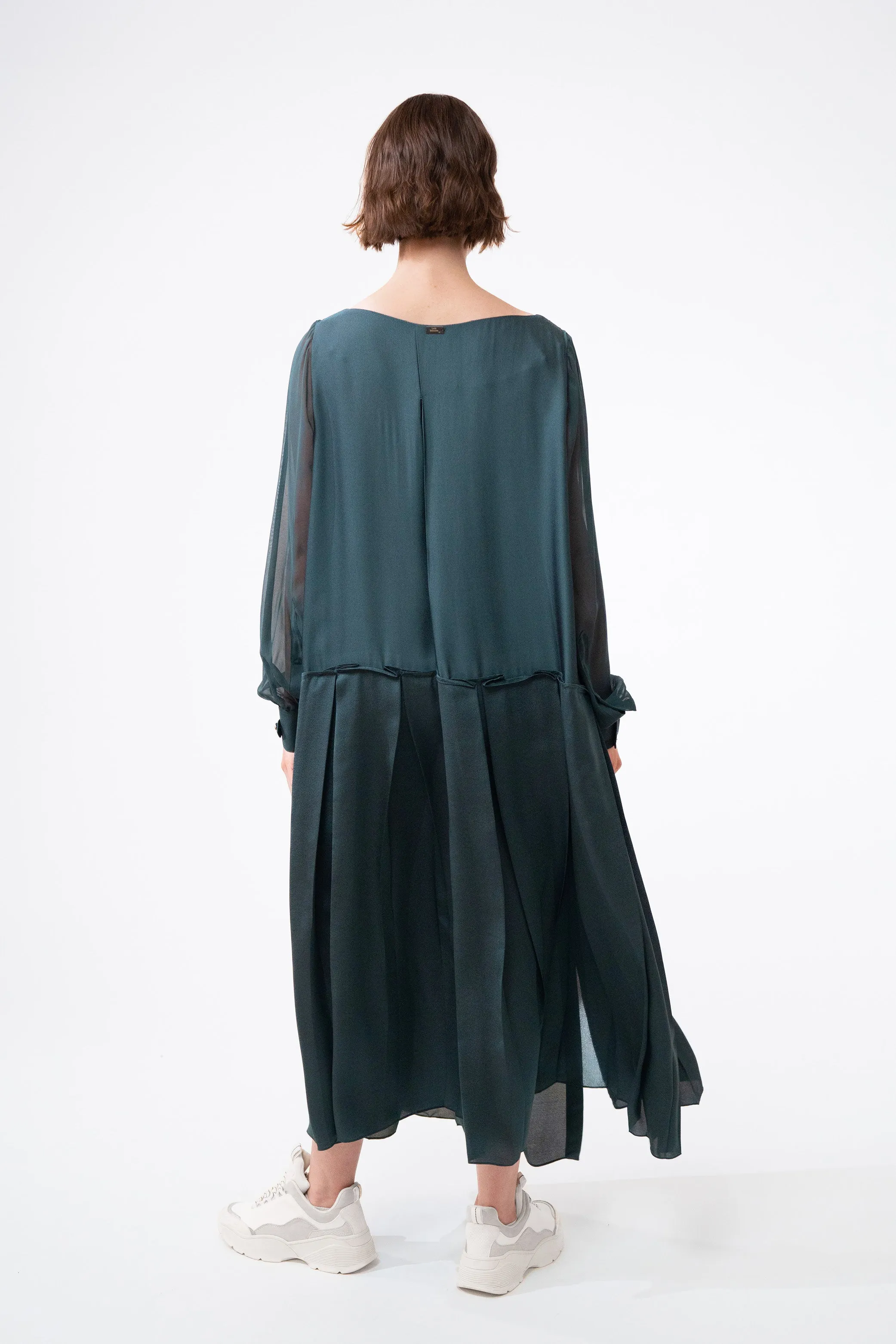DEMETER antik blue - silk casual long dress