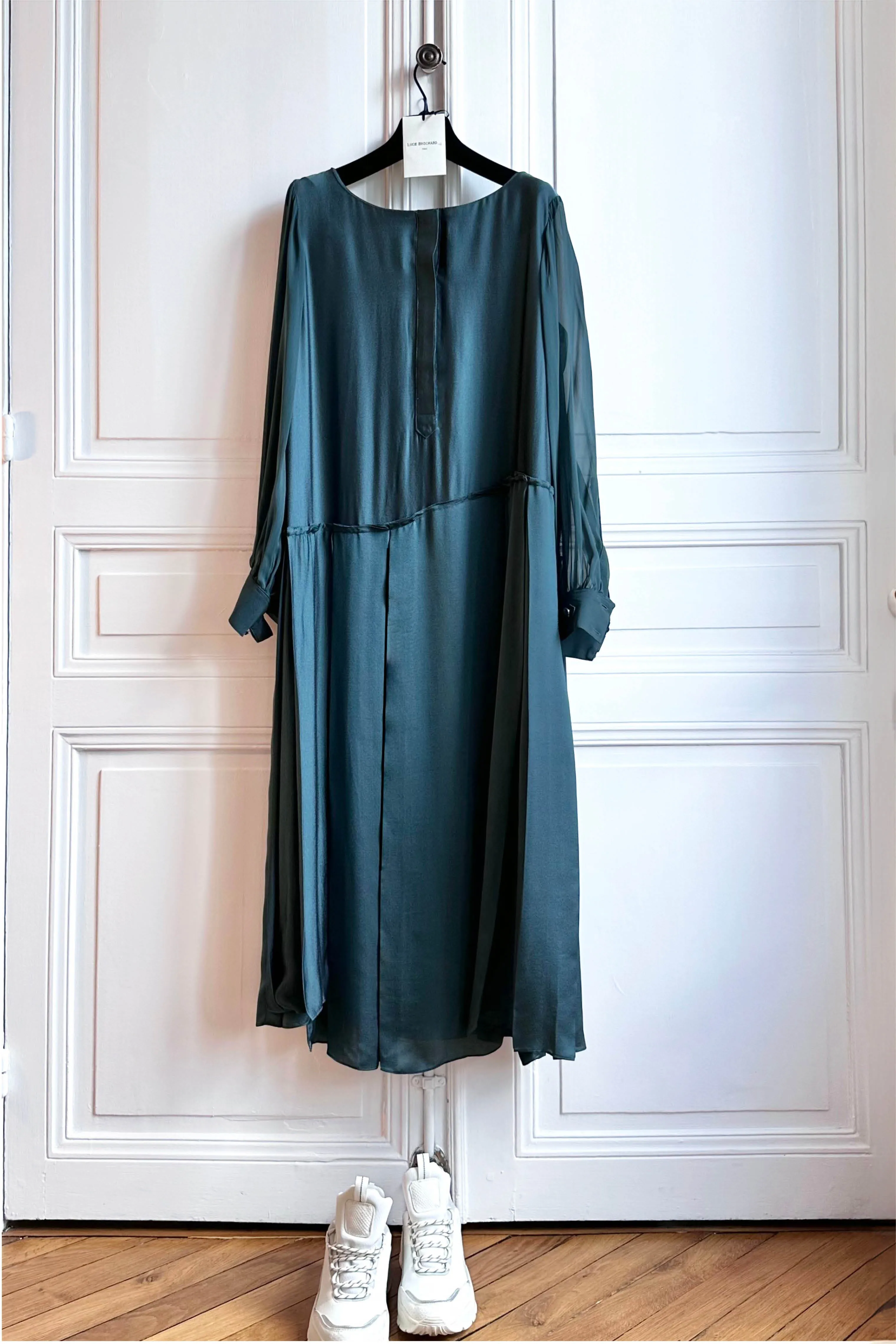 DEMETER antik blue - silk casual long dress