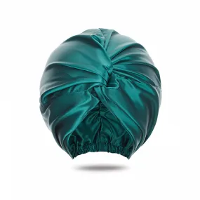 Double Layer Silk Bonnet - Dark Green