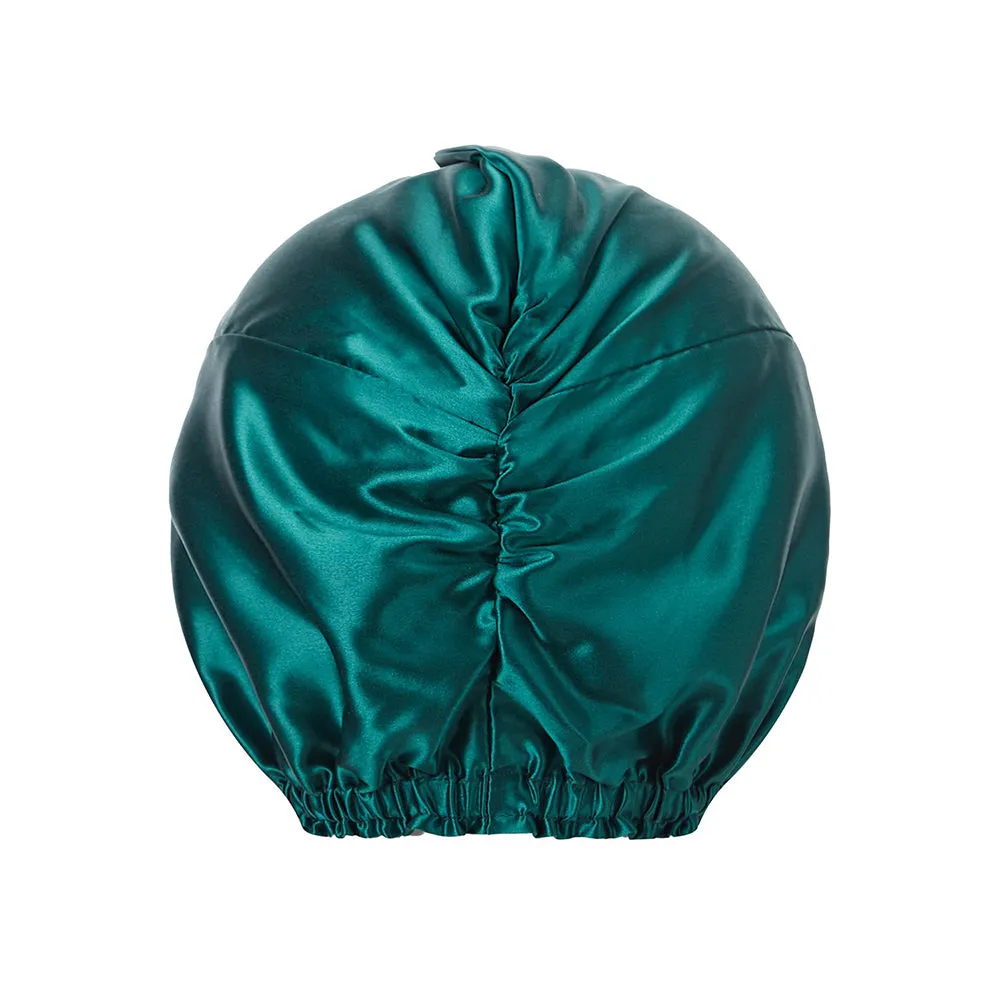 Double Layer Silk Bonnet - Dark Green