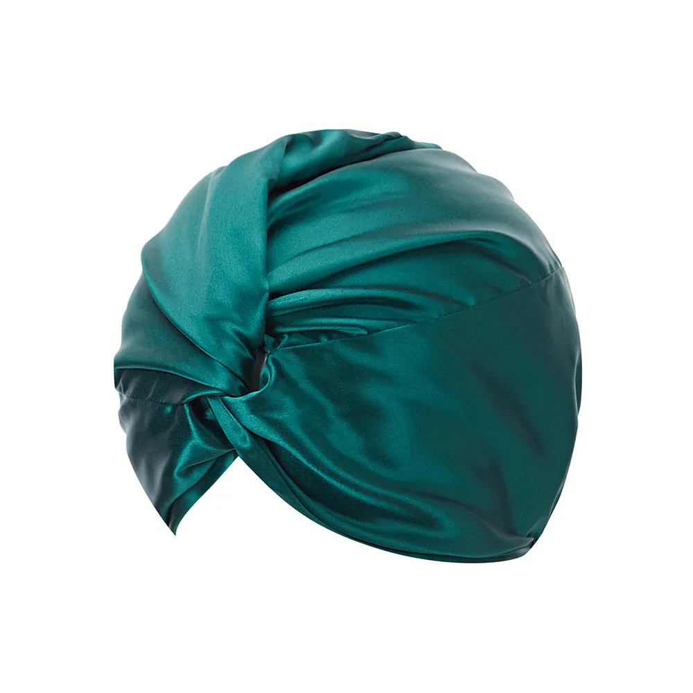 Double Layer Silk Bonnet - Dark Green