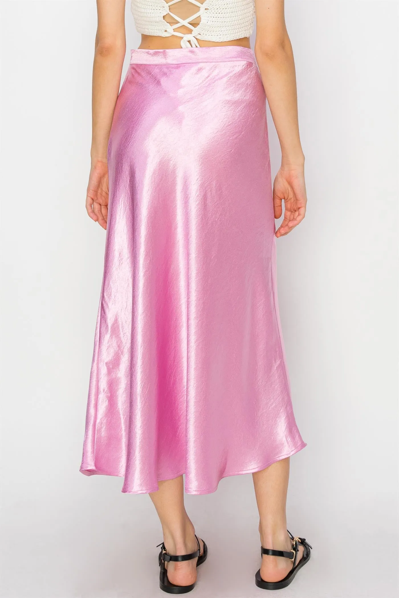 DZ24A853-Satin Midi Skirt