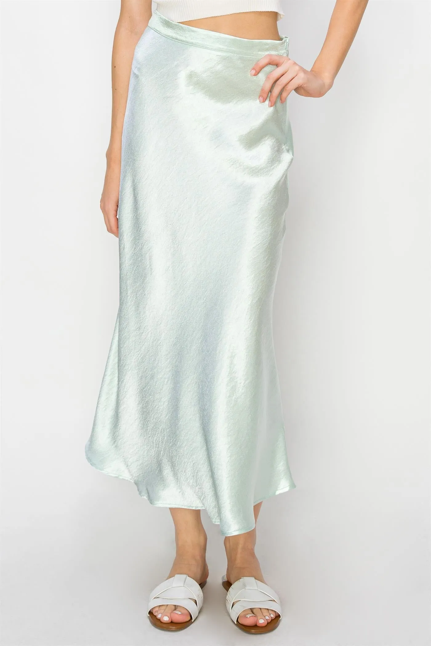 DZ24A853-Satin Midi Skirt