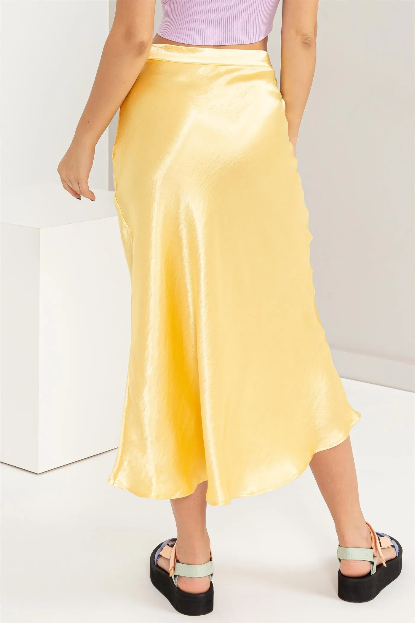 DZ24A853-Satin Midi Skirt