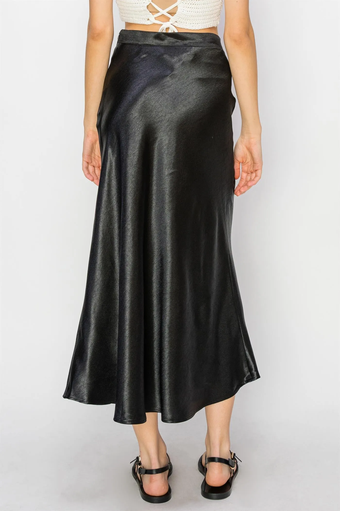 DZ24A853-Satin Midi Skirt