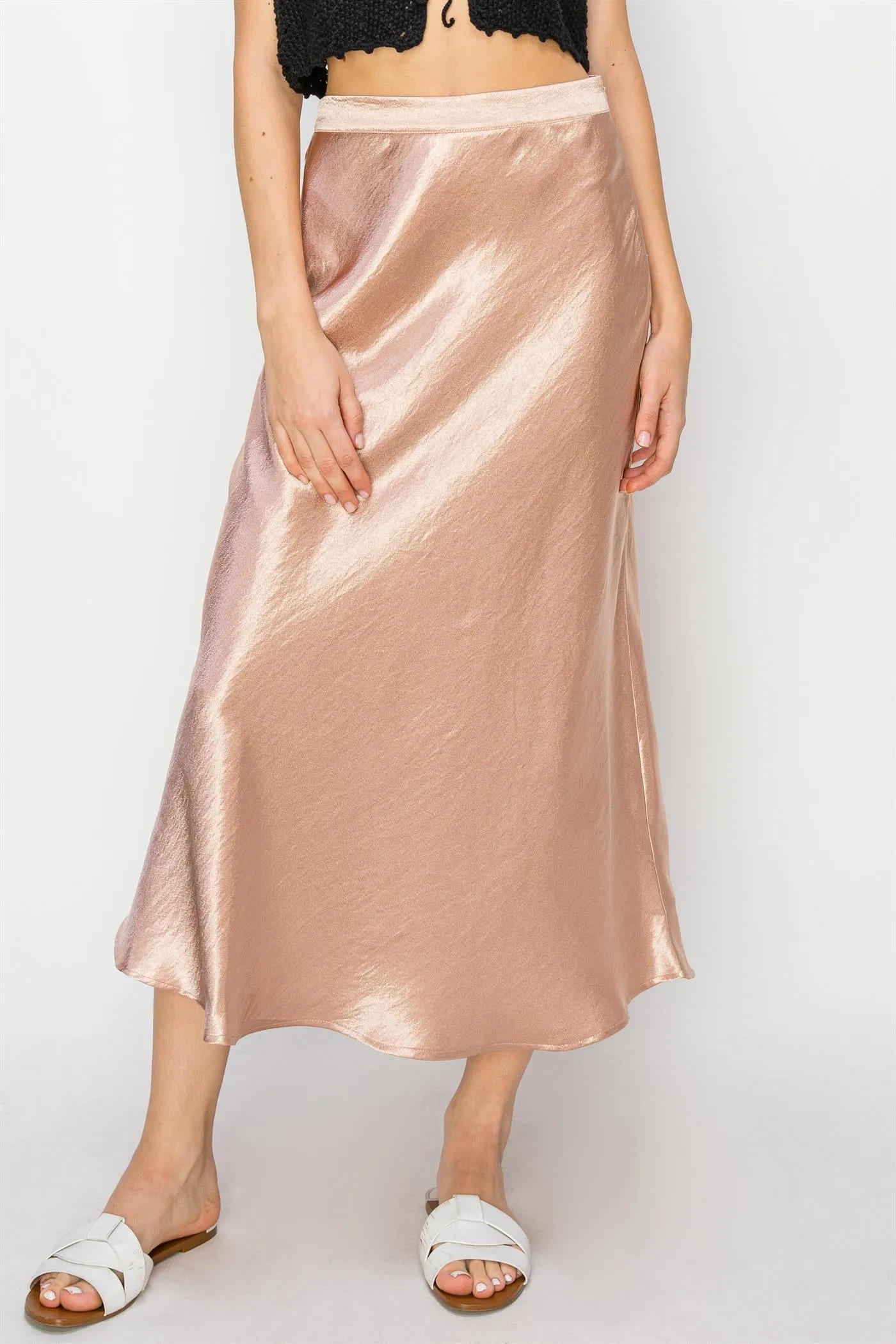 DZ24A853-Satin Midi Skirt